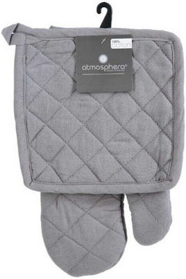 Spitishop Oven Mitt and Pot Holder Set Gray 2pcs