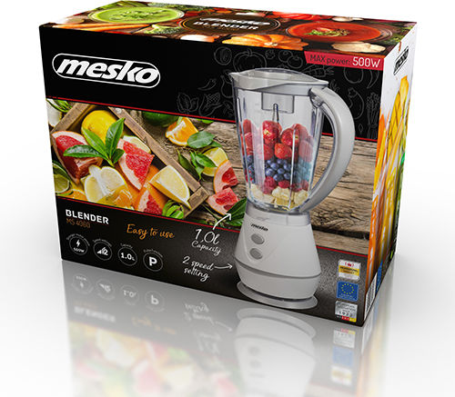Mesko MS 4060GR Mixer mit Kunststoffkanne 1 l 500W Grau