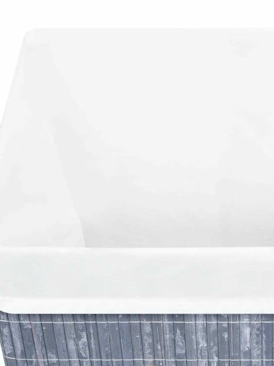 vidaXL Coș De Rufe Din Bambus Pliabil 83l Cu Capac 43,5x33,5x65,5cm Gri 83l