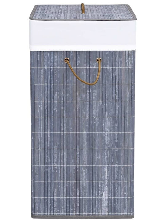 vidaXL Bamboo Collapsible Laundry Basket 100L 52x32x62.5cm Gray