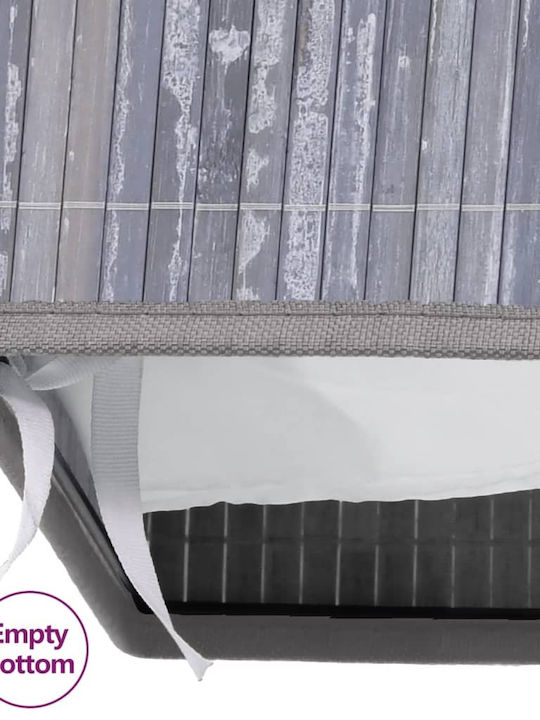vidaXL Bamboo Collapsible Laundry Basket 100L 52x32x62.5cm Gray