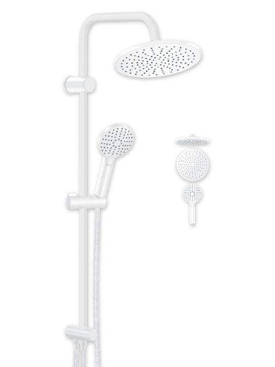 DuscheLine Alpine Icon Duschsäule ohne Armatur 95 cm Weiß