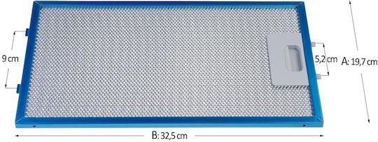 Φίλτρο Μεταλλικό Απορροφητήρα Aeg Electrolux Original 19,7x32,5 Cm