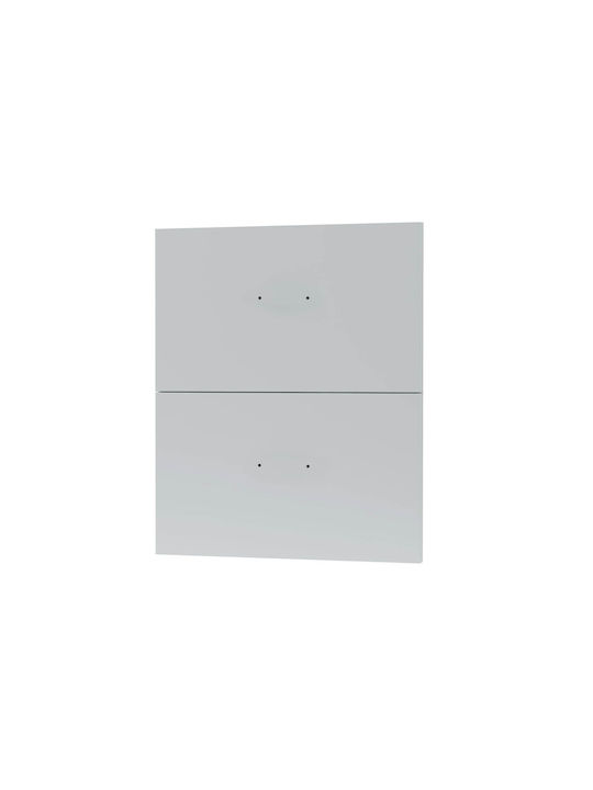 Alphab2b Modest Rectangular Ușă de bucătărie Cabinet de bucătărie din Pal în culoarea Gri 60x71.3x1.6cm GR-F65 2buc