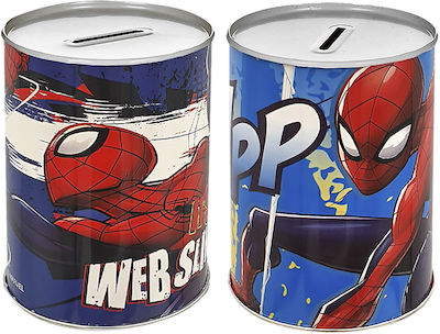 Spiderman Children's Money Box Metal Blue 8x8x11cm