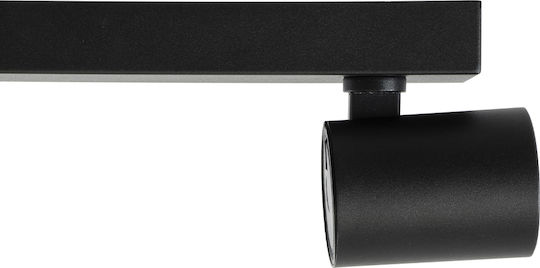 GloboStar Leonardo Triplu LED Alb Natural Spot în Culoare Negru