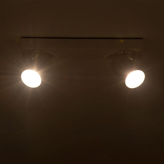 GloboStar Leonardo Dublu LED Alb Natural Spot în Culoare Alb