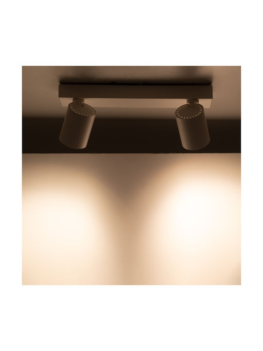 GloboStar Leonardo Double LED Natural White Spot in White Color