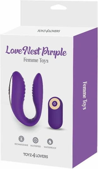 Toyz4lovers Love Nest Vibrator pentru cupluri cu Telecomandă 10cm Violet