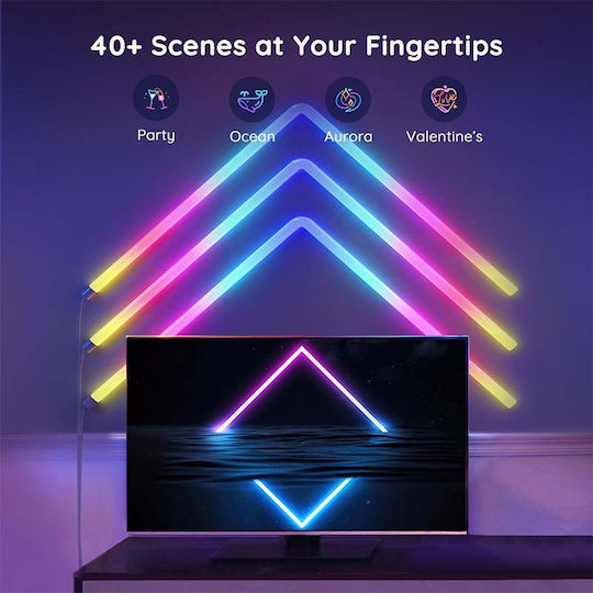 Govee Smart Осветително Тяло Glide Wall Light 6+1 LED RGBIC Бар 7 Бр Govee Smart Осветително Тяло Glide Wall Light 6+1 LED RGBIC Бар 7 Бр