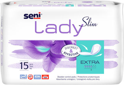 Seni Lady Extra Inkontinenz-Pads Normale Flüssigkeit 4 Tropfen 15Stück