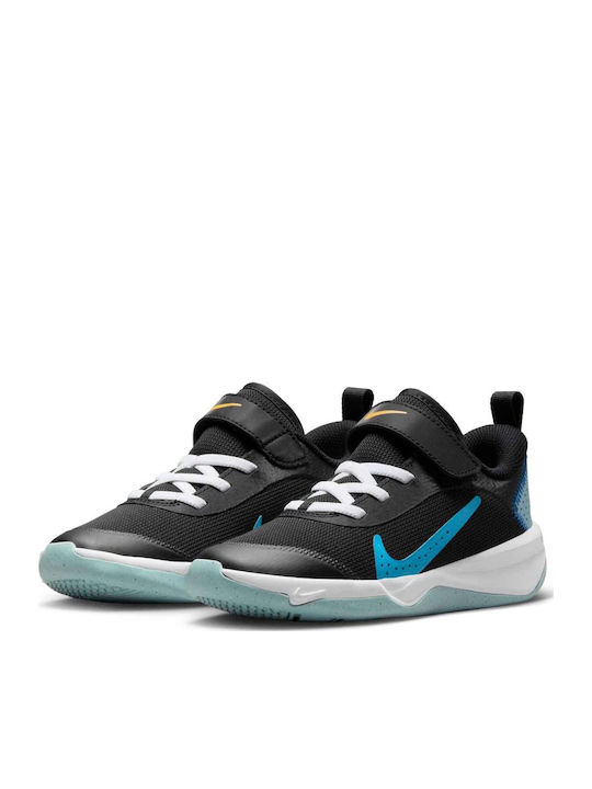 Omni Multi Court Ps Kids Sports Shoes Running with Hoop & Loop Closure Black