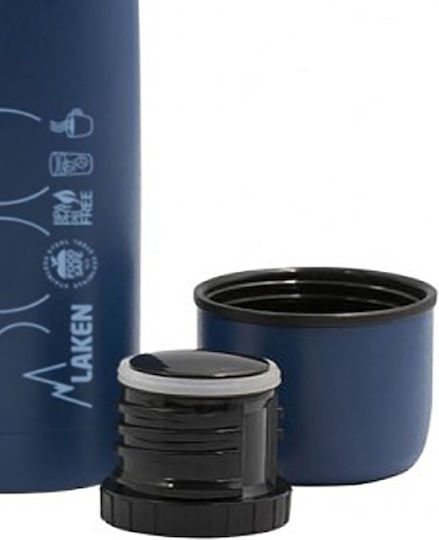 Laken Beverages Recyclable Bottle Thermos Stainless Steel BPA Free 500ml Blue with Cap-Cup