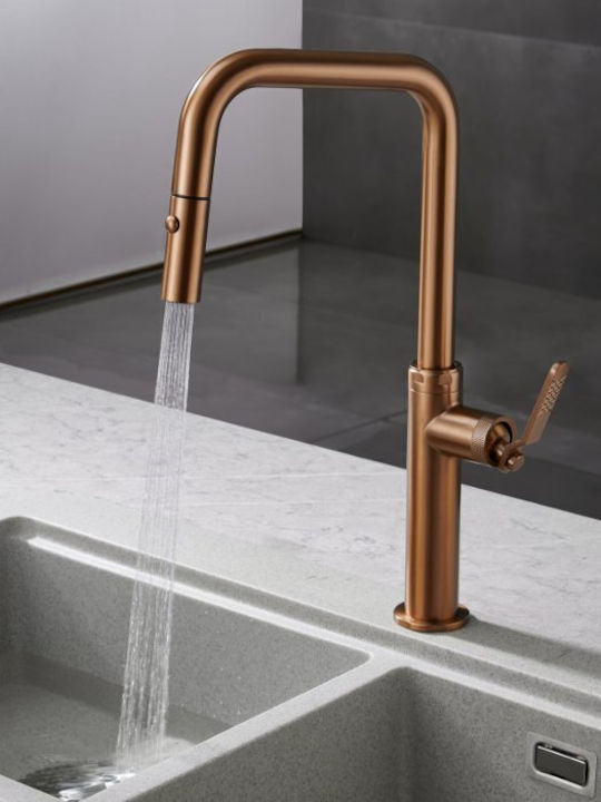 Imex Niza Kitchen Faucet Counter with Shower Rose Gold