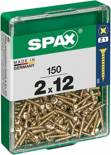 Spax Wood Bolts Metallic with Diameter M2 and Length 12mm 150pcs