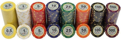 Pokeritems Set von 300 nummerierten Pokerchips in Koffer mit 2 Kartenspielen