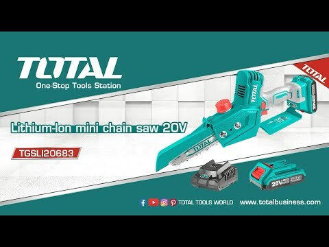 Total TACKLI200168 Сет Верижен трион & Ножица за подрязване Безчетков 20V с 2 батерии 2Ах