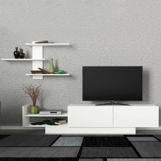 Unitate TV pentru sufragerie Egemen Alb L180xA32xÎ40buc