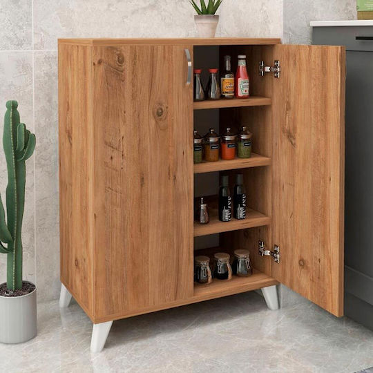 Lilly Wooden Shoe Organizer with 4 Shelves Pine Oak 72x32.5x88cm