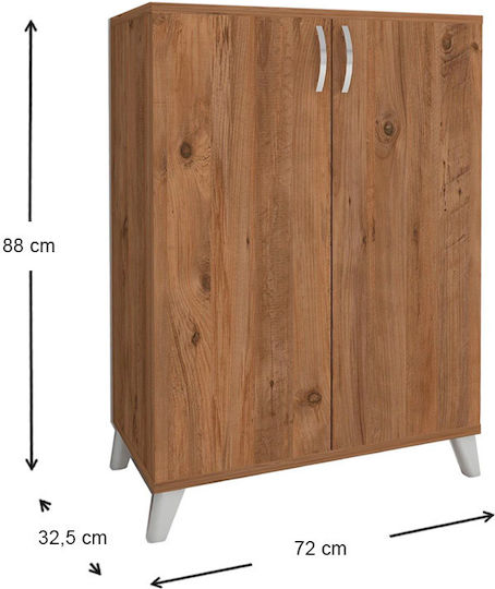 Lilly Wooden Shoe Organizer with 4 Shelves Pine Oak 72x32.5x88cm