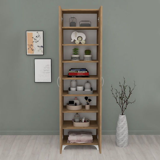 Дървен Обувна рафт Lilly с 8 рафта Pine Oak Д49xШ32xВ178см