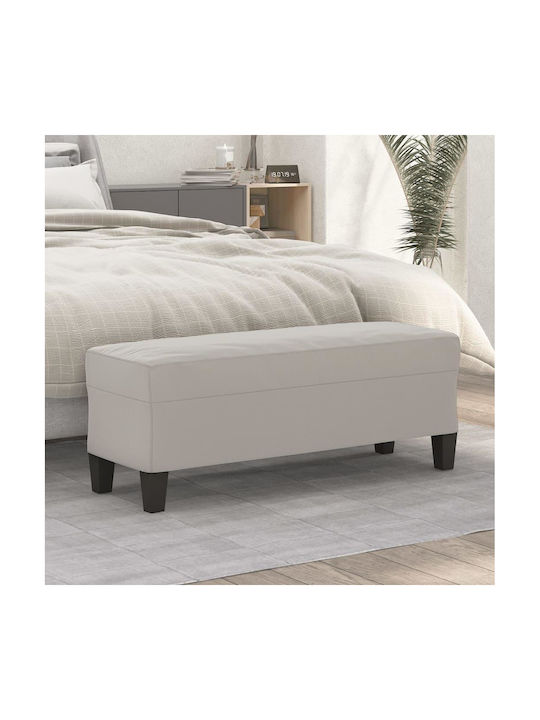 Stool Bench Stool Upholstered with Fabric Light grey 100x35x41cm