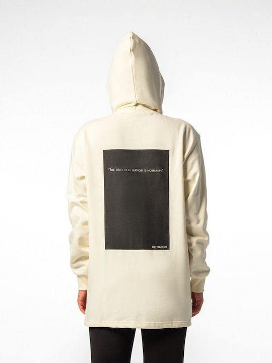 Benation Long Antifit Hoodie - 06102204-OFFWHITE