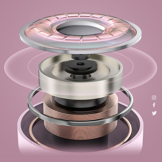 Acefast T6 In-ear Bluetooth Handsfree Căști cu Rezistență la Transpirație și Carcasă de Încărcare Pink Lotus