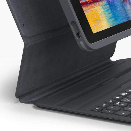 Zagg Pro Keys Flip Cover With Keyboard In English UK Charcoal (iPad 2019/2020/2021 10.2'')