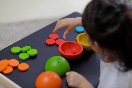 Plan Toys Βρεφικό Παιχνίδι Sort & Count Cups από Ξύλο για 18+ Μηνών