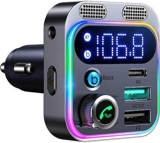 Joyroom FM Transmitter Αυτοκινήτου με Bluetooth / Type-C / USB