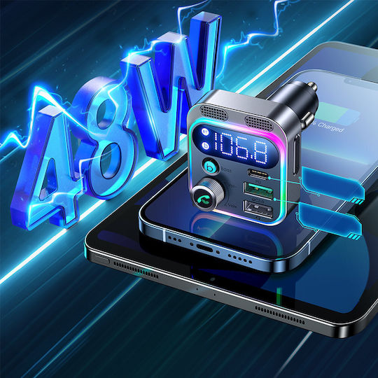 Joyroom FM Transmitter Αυτοκινήτου με Bluetooth / Type-C / USB