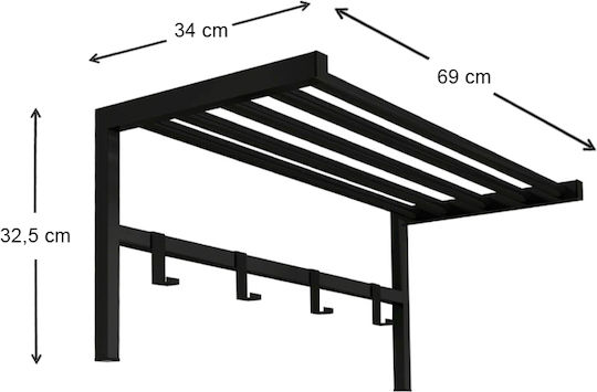 Megapap Industrial Ofred Μεταλλική 4 Θέσεων 69x32.5x34cm