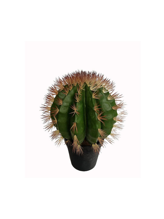 Artificial Plant in Pot Cactus Echinocactus Green 52cm Supergreens