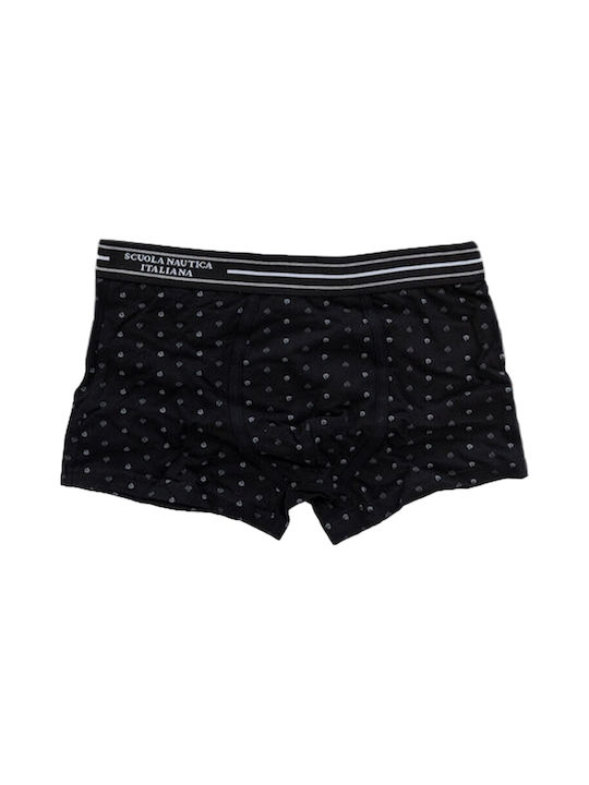 Scuola Nautika Italiana Boxers Cotton Caravans 2104 Black - Black