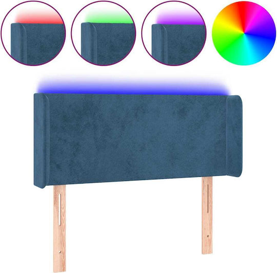 vidaXL LED Bed Headboard Fabric Dark Blue 103x88 cm
