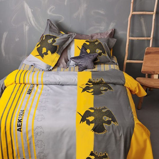Palamaiki AEK Coverlet Queen Size Cotton Yellow 230x240cm