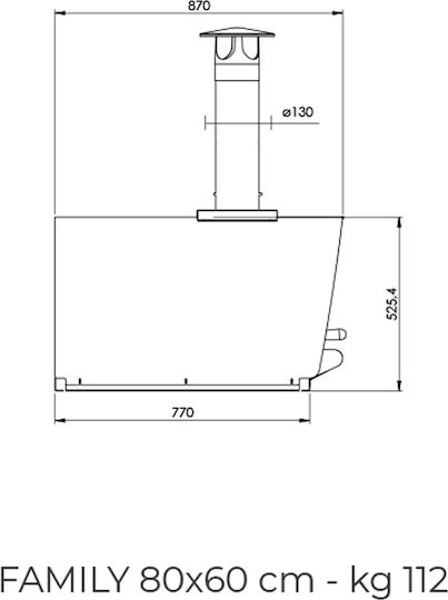 Clementi Family Tetto Pizzaofen Holz Traditionell 100x77x109.7cm