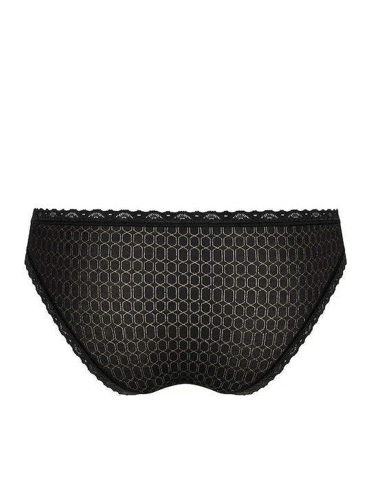 24/7 Weekend Tanga Βαμβακερά Women's Slip 3Pack with Lace Blue / Ciel / Black