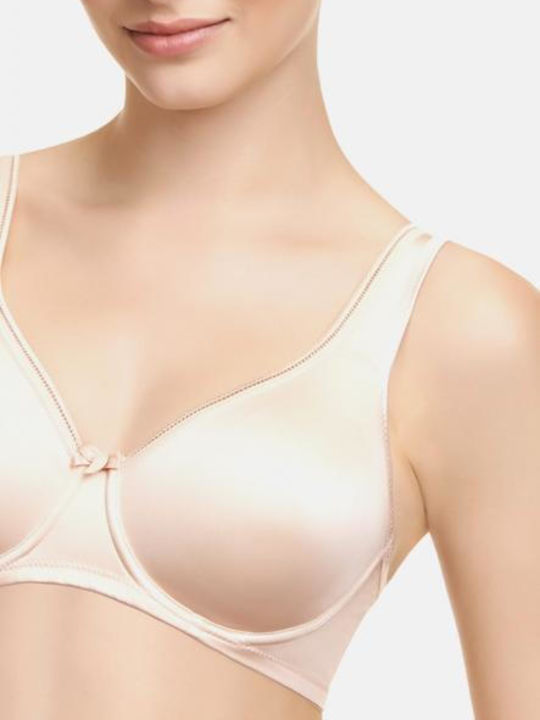 Bra with underwire made of soft beige fabric