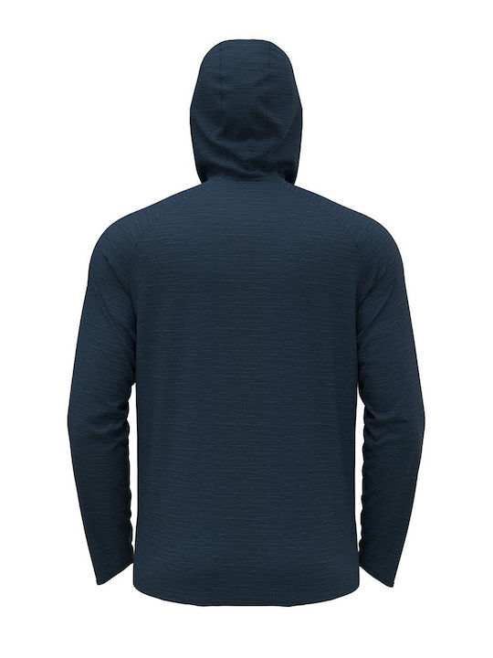 Odlo Hoody Run Easy Bluza termică pentru bărbați cu mâneci lungi Albastru