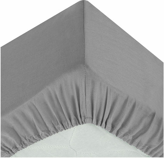 Atmosphera Cearșaf Single cu Elastic 90x190cm. Gri