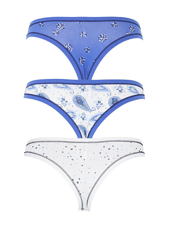 WOMEN'S SLIP BRAZIL BAMBACKS SET 3tlg. COTONELLA 2B100 co-blu