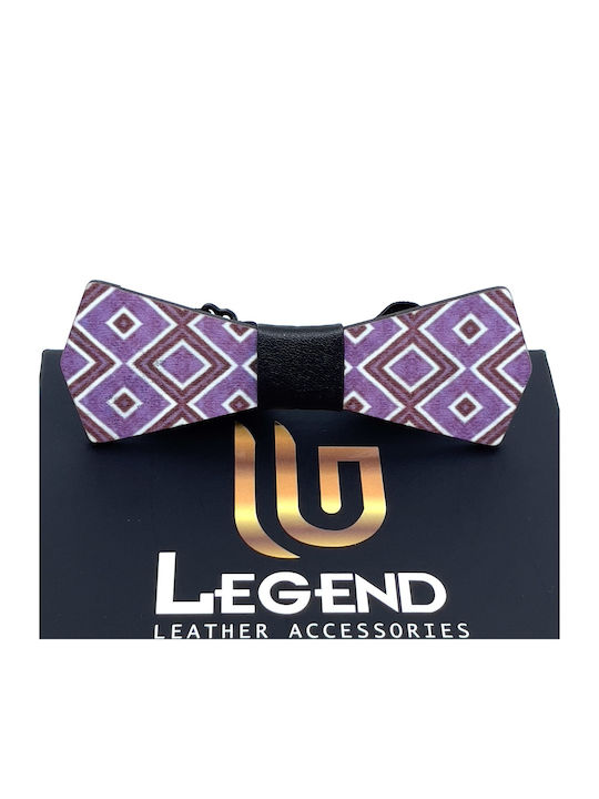 Legend Accessories Wooden Bow Tie Purple Colorfull