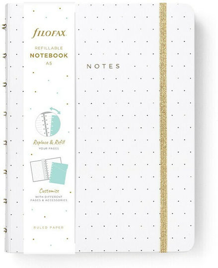 Filofax Μπλοκ Σημειώσεων A5 56 Φύλλων Ριγέ Λευκό