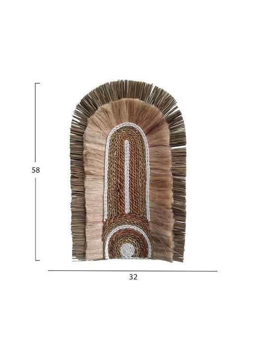 HomeMarkt Wanddekoration Braun aus Korbweide Material 32x8x58cm