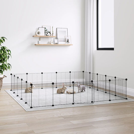 vidaXL Rodent Cage Rodent Cage with 20 Panels & Black Door 35x35x
