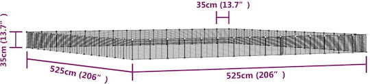 vidaXL Rodent Cage Rodent Cage with 60 Panels & Black Door 35x35x