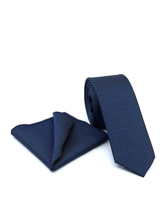 Legend Accessories Herren Krawatten Set Monochrom in Blau Farbe
