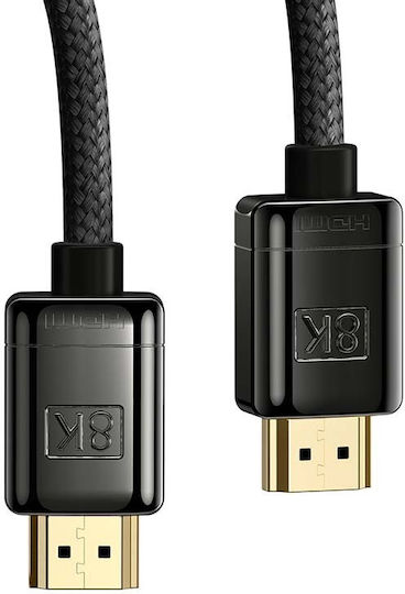 Baseus HDMI 2.1 Braided Cable HDMI male - HDMI male 2m Black